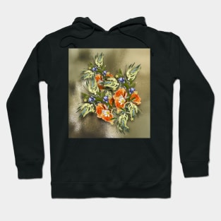 Beautiful flower bouquet on shimmering gold Hoodie